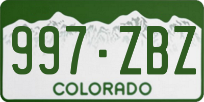CO license plate 997ZBZ