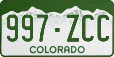 CO license plate 997ZCC