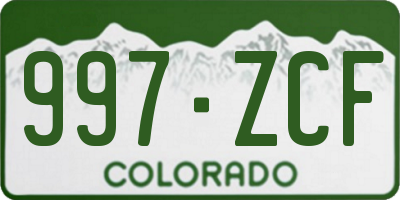 CO license plate 997ZCF