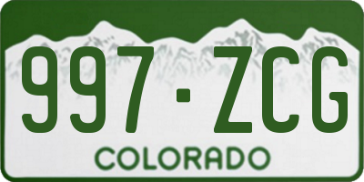 CO license plate 997ZCG