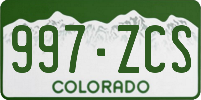 CO license plate 997ZCS