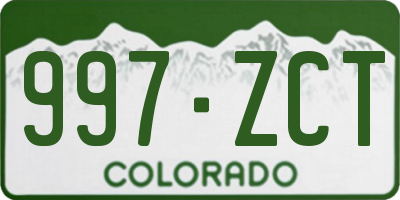 CO license plate 997ZCT
