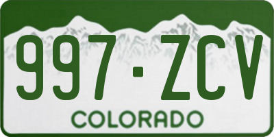 CO license plate 997ZCV