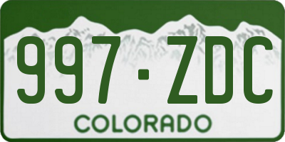 CO license plate 997ZDC