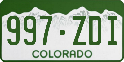 CO license plate 997ZDI