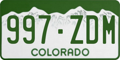 CO license plate 997ZDM