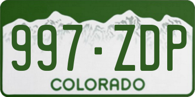 CO license plate 997ZDP
