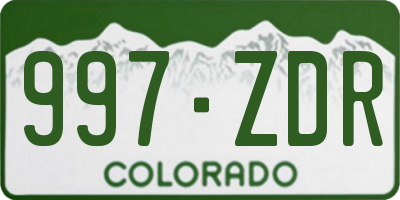 CO license plate 997ZDR