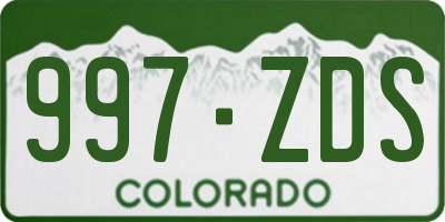 CO license plate 997ZDS
