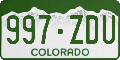 CO license plate 997ZDU