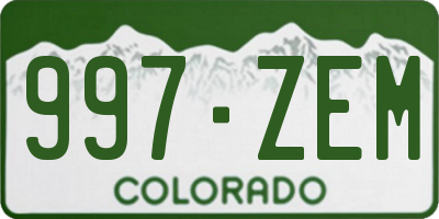 CO license plate 997ZEM