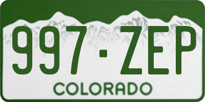 CO license plate 997ZEP