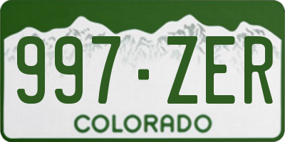 CO license plate 997ZER