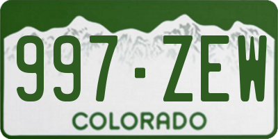 CO license plate 997ZEW