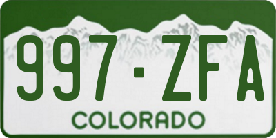 CO license plate 997ZFA