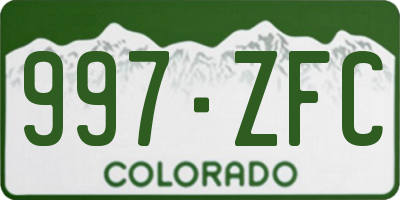 CO license plate 997ZFC