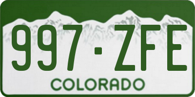 CO license plate 997ZFE