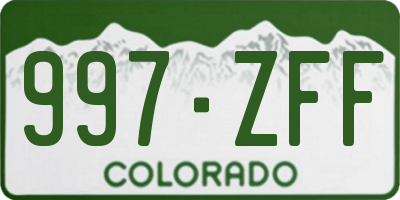 CO license plate 997ZFF