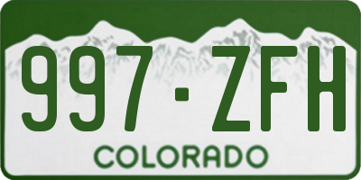 CO license plate 997ZFH