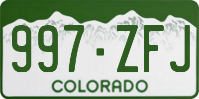 CO license plate 997ZFJ
