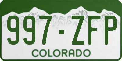 CO license plate 997ZFP