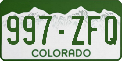 CO license plate 997ZFQ