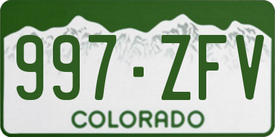 CO license plate 997ZFV