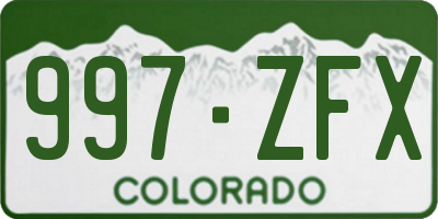 CO license plate 997ZFX
