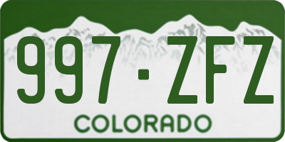 CO license plate 997ZFZ