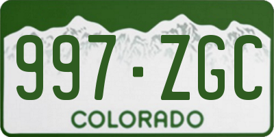 CO license plate 997ZGC