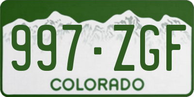 CO license plate 997ZGF