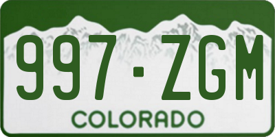CO license plate 997ZGM