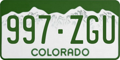 CO license plate 997ZGU