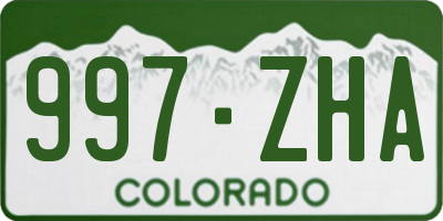 CO license plate 997ZHA