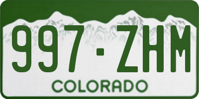 CO license plate 997ZHM