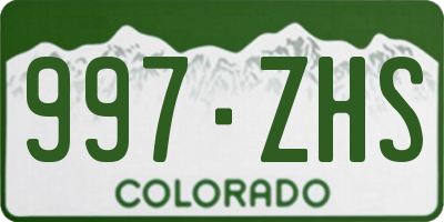 CO license plate 997ZHS