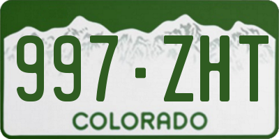 CO license plate 997ZHT
