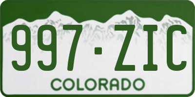 CO license plate 997ZIC