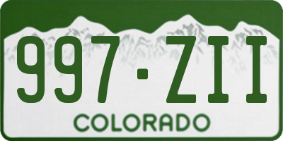 CO license plate 997ZII