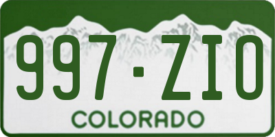 CO license plate 997ZIO