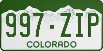 CO license plate 997ZIP