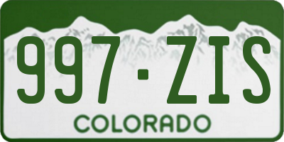 CO license plate 997ZIS