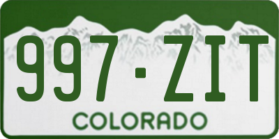CO license plate 997ZIT