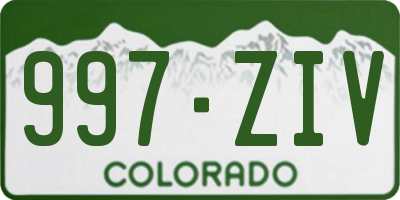 CO license plate 997ZIV