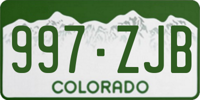 CO license plate 997ZJB