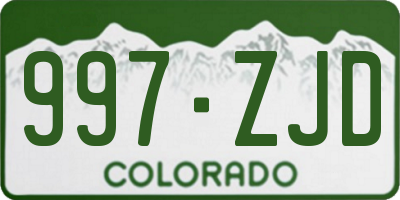 CO license plate 997ZJD