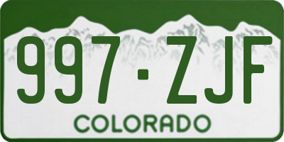 CO license plate 997ZJF