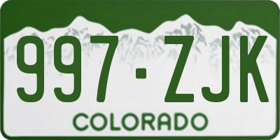 CO license plate 997ZJK