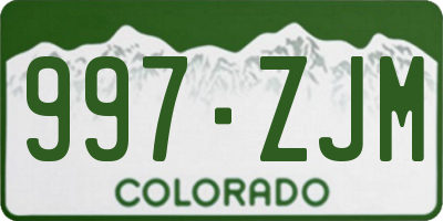 CO license plate 997ZJM