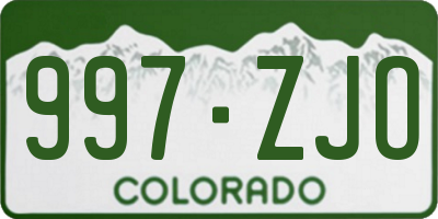CO license plate 997ZJO